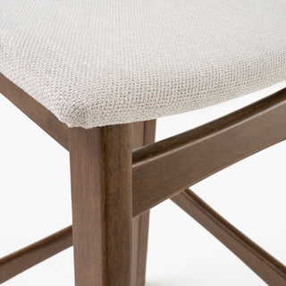GDF Studio Oster Mid Century Design Bar Stools, Beige/Walnut, Set of 2