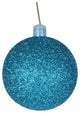 250Mm 10" Aqua Glitter Ball Ornament With Wire