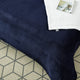 Amarey Flannel Reversible Sherpa Throw Blanket, Navy, 90"x90"