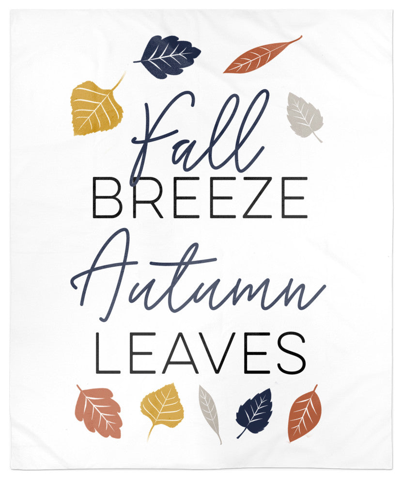 Fall Breeze Autumn Leaves 50x60 Sherpa Fleece Blanket