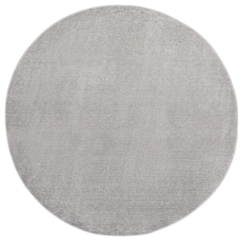 Nourison Essentials 8' x Round Silver Grey Outdoor Area Rug