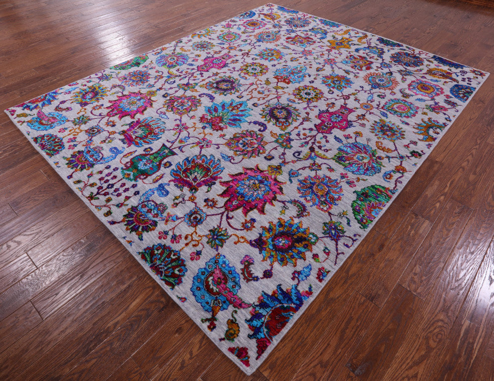 8' 1" X 10' 2" Handmade Wool & Silk Persian Rug - Q15576