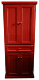 Coastal Wide Kitchen Pantry Cabinet, Persimmon Red