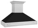 ZLINE 48 In. Wall Mount Hood, DuraSnow With Black Matte Shell, 8654SNX-BLM-48