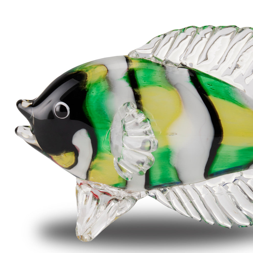 Rialto Green Glass Fish, 2-Piece Set