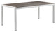 Benzara BM287830 Outdoor Dining Table, Gray Polyresin Top, White Aluminum Frame