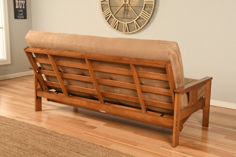 Caleb Frame Futon With Barbados Finish, Suede Blue