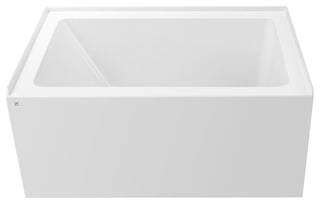 Vanity Art Alcove Soaking Acrylic Bathtub, White/Matte Black, 48"x32", Right