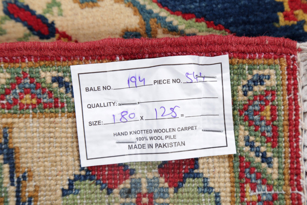 Oriental Kazak Traditional Handmade Pakistani Area Rug, Beige, 5'11"x4'1