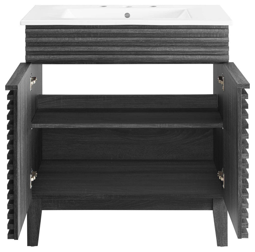 Render 30" Bathroom Vanity Cabinet, Charcaol White