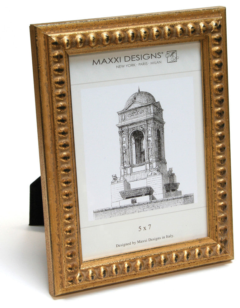 Arezzo Antique Frame, Gold With Beads, 4"x6"