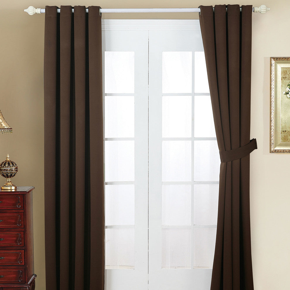 Serenta Black Out Curtains 4 Piece Sets, Chocolate, 54" X 96"