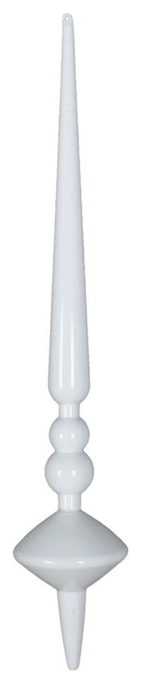 Vickerman M183311S 12" White Shiny Cupola Finial Ornament, Pack of 3