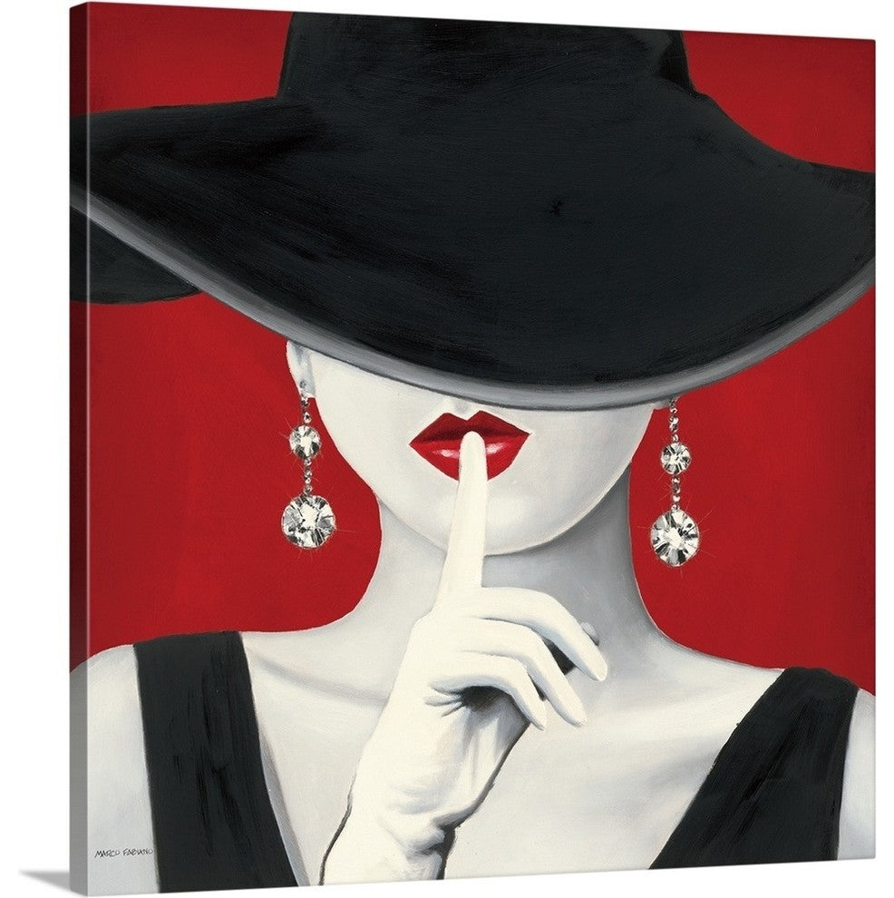 Haute Chapeau Rouge I Wrapped Canvas Art Print, 30"x30"x1.5"