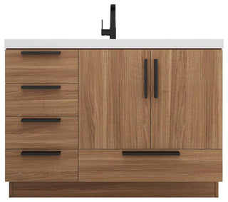 Carla 48" Freestanding Bathroom Vanity, Rosewood