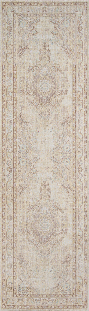 Isabella ISA-1 Machine Made Area Rug, Ivory, 2'3"x8' Runner