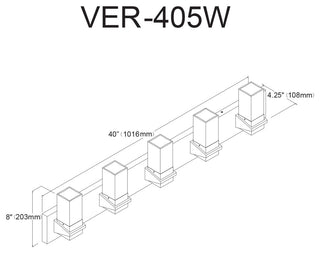 Veronica Contemporary 5 Light Matte Black Clear Metal Vanity