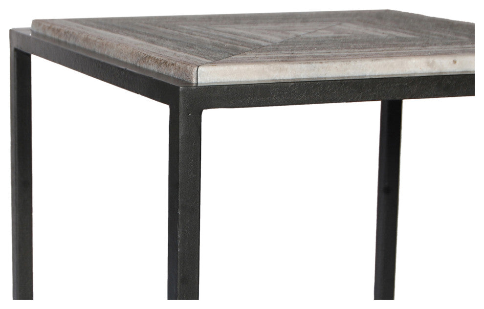 Contemporary Winslow Marble Side Table - Grey