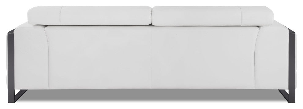 Trento Genuine Italian Leather Modern Sofa White