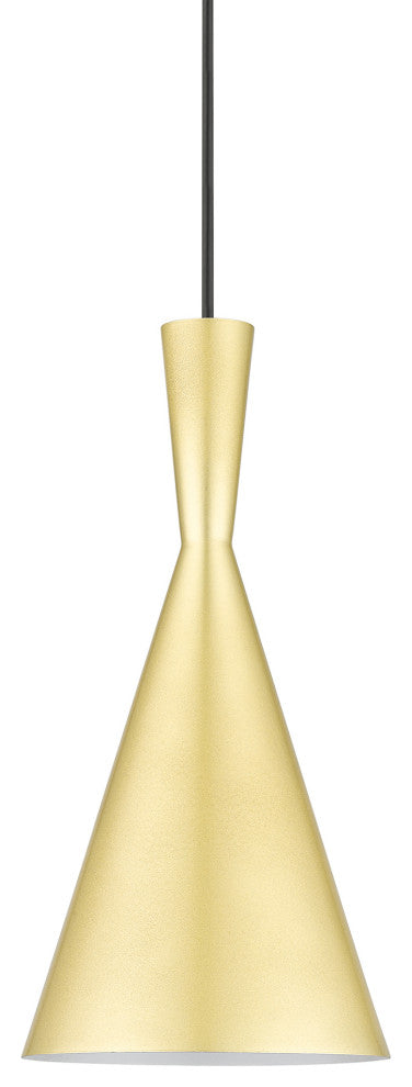 Waldorf 1-Light Soft Gold Pendant, Polished Brass Accents