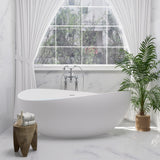Vespa Flatbottom Freestanding Solid Surface Soaking Bathtub