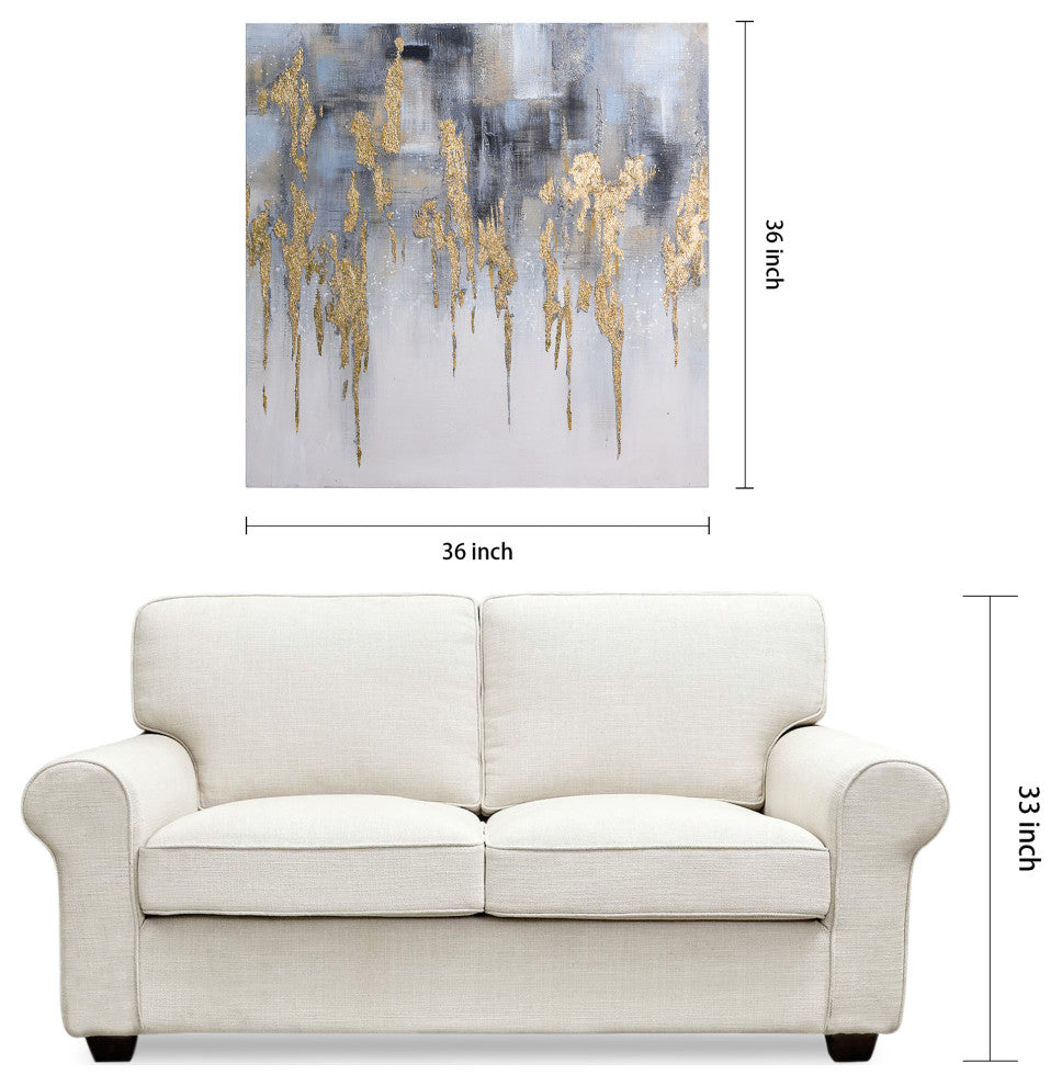 Golden Lighting 1 Textured Metallic Hand Painted Wall Art by Martin Edwards