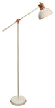 Floor Lamp, White Finish, White Metal Shade