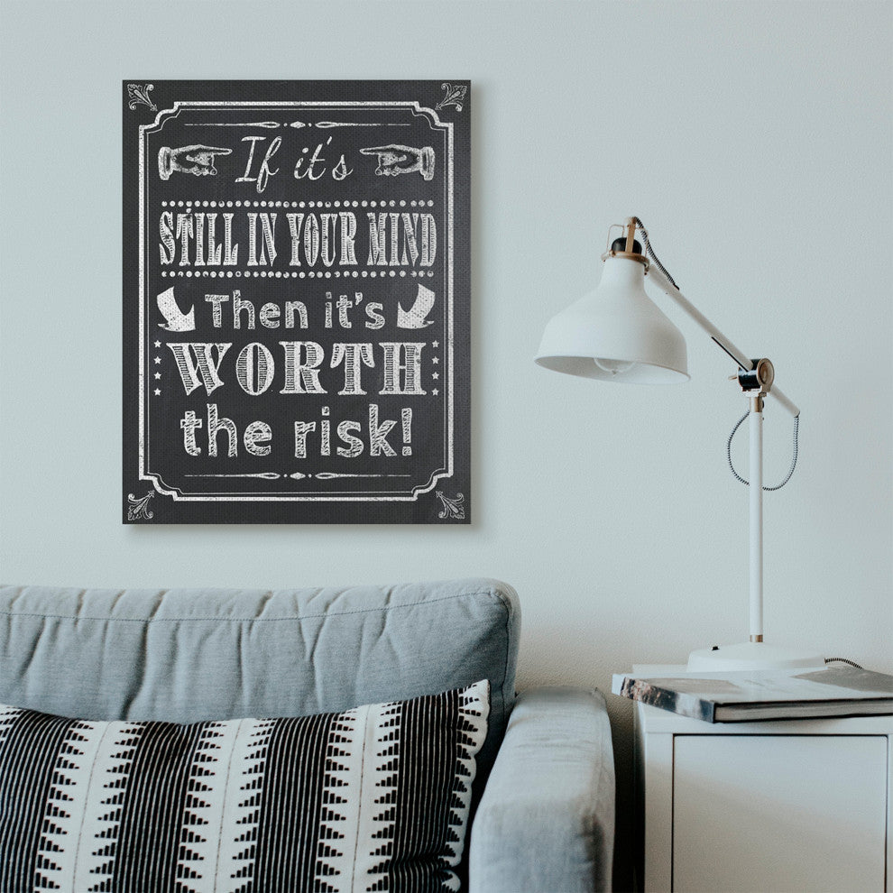 Risk Black and White Inspirational Word Chalk, 30"x40"