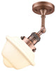 Small Oxford Semi-Flush Mount, Antique Copper, Glass: Matte White Cased