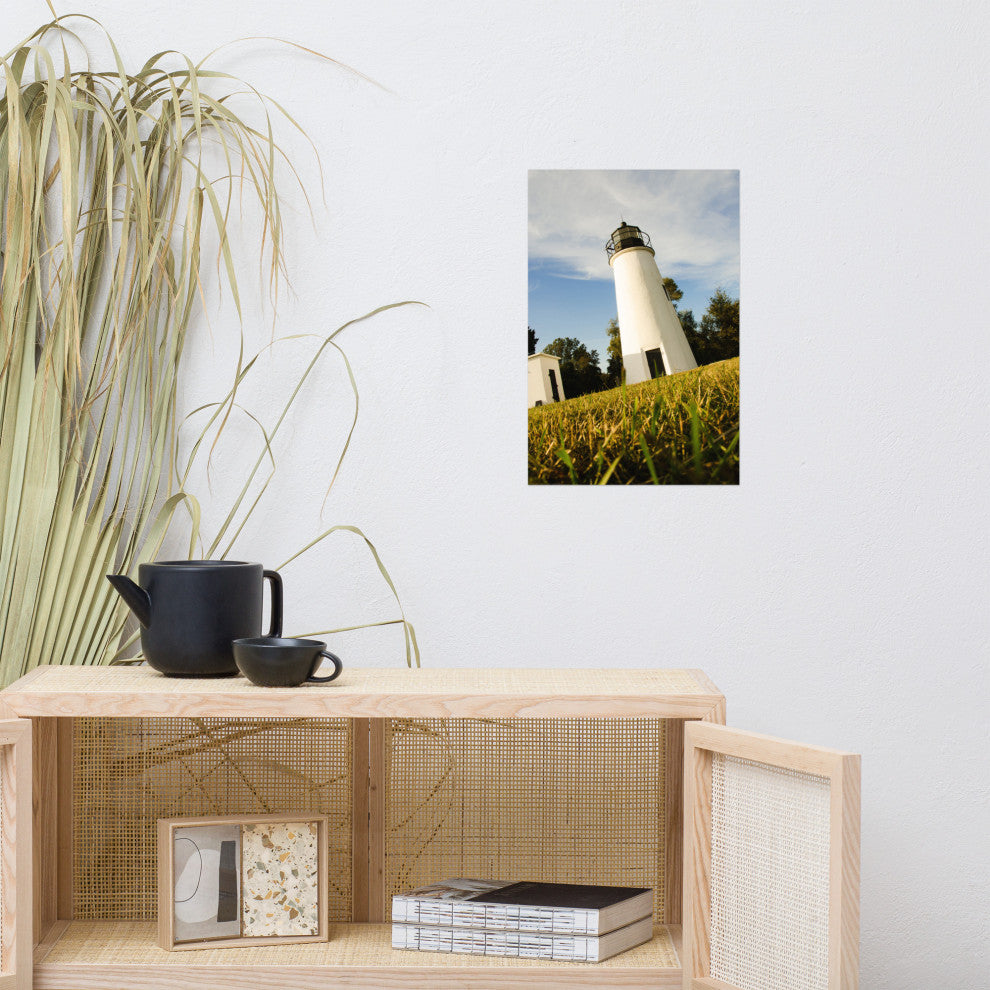 Turkey Point Lighthouse Landscape Photo Unframed Wall Art Print, 12" X 18"