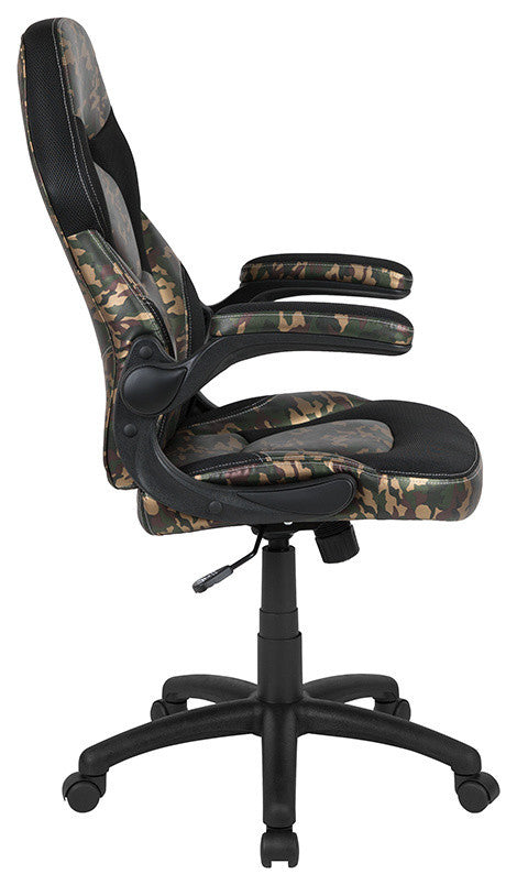 Flash X10 Gaming Swivel Chair/Flip-Up Arms, Camouflage