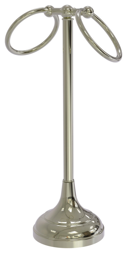 Vanity Top 2 Ring Guest Towel Holder, Polished Nickel