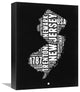 "New Jersey Black and White Map" Fine Art Print