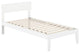 Pemberly Row Modern Solid Wood Twin Size Platform Bed in White