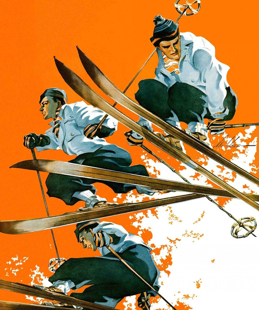 "Ski Jumpers" Painting Print on Canvas by Ski Weld