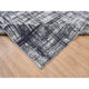 Black Hand Loomed Modern Erased Lines Design Wool and Silk Rug 7'10" x 10'0"
