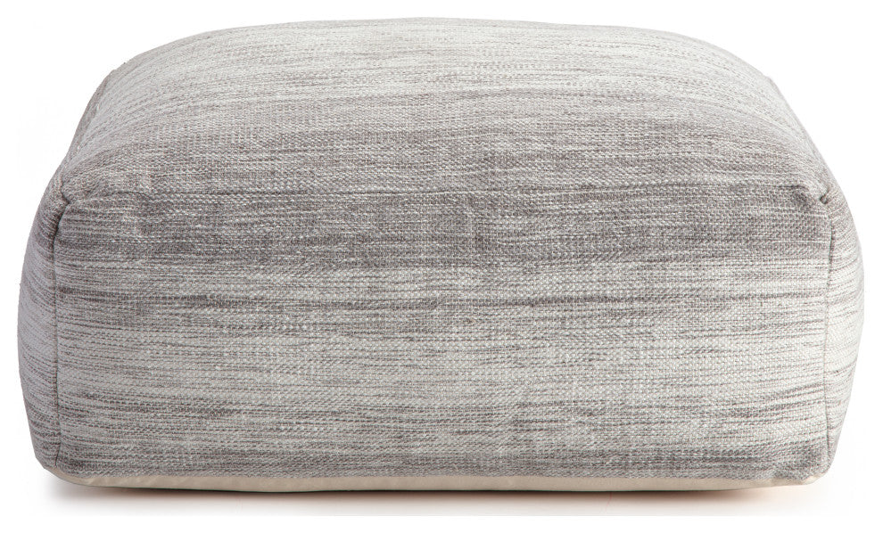 Rincon 34" x 34" x 16" Gray and Ivory Ottoman