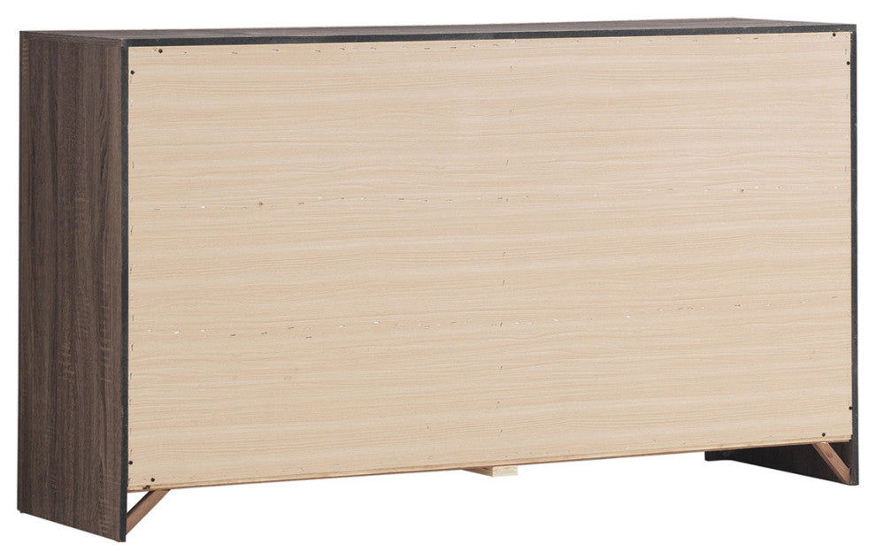 6 Drawers Wooden Dresser, Barrel Oak