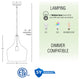 Kira Home Lucy 16" Pendant Light, Glass Vase Shade, Adjustable Hanging Height