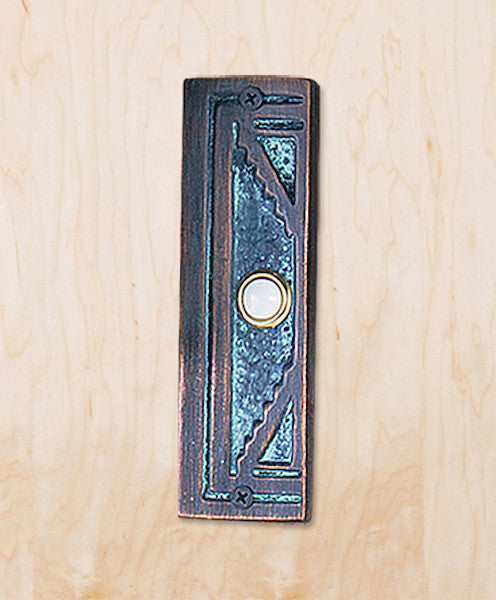 Arrowhead Bell Plate With Button, Verde