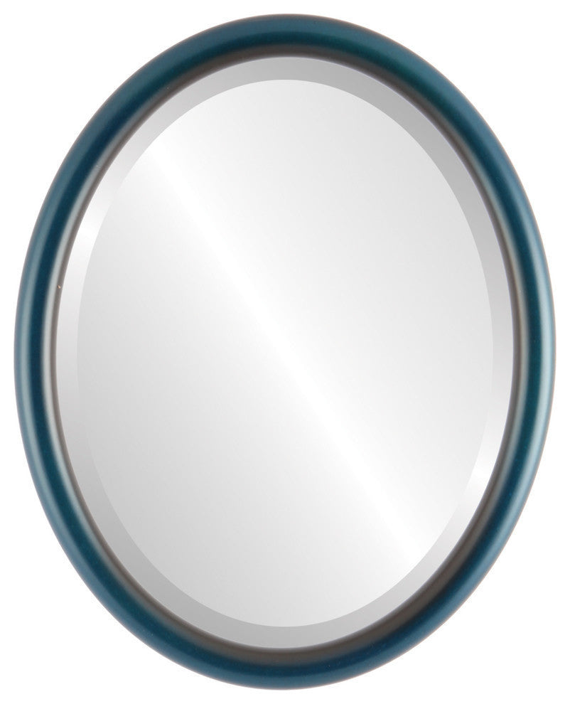 Pasadena Framed Oval Mirror, Royal Blue, 21"x25"