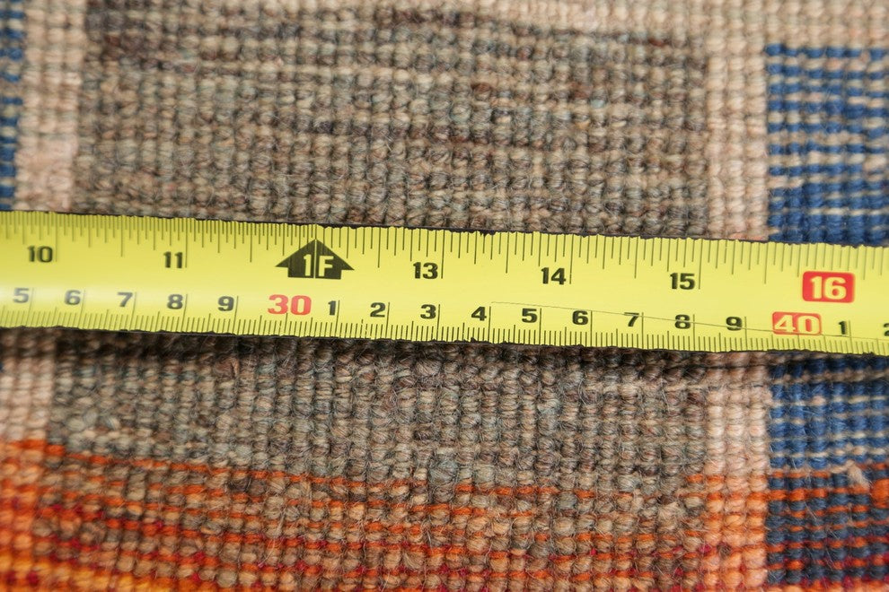 Consigned, Plaid Persian Design Hand-Knotted Vintage Oriental Rug, 4'7"X3'2"