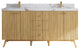 Pasadena 72 Double Sink Bath Vanity in Light Natural Teak 2" Viola Gold