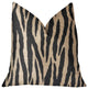 Zippy Zebra Black and Beige Luxury Throw Pillow, 24"x24"