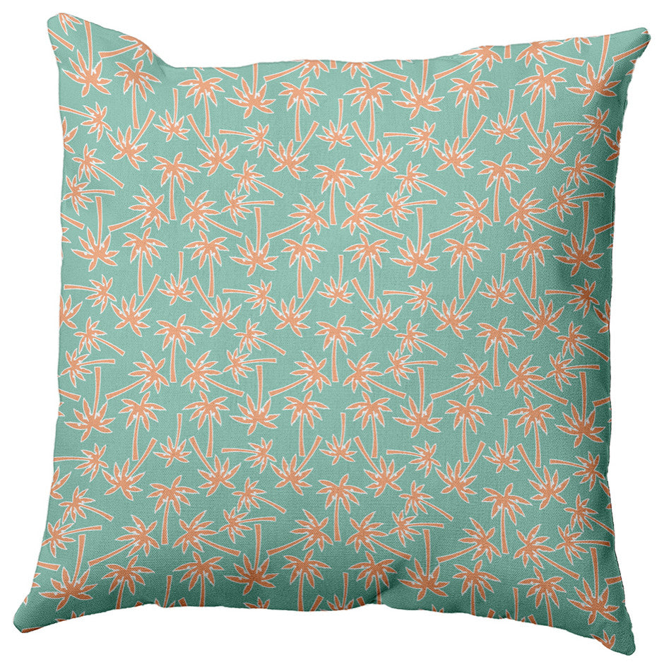 Palm Tree Pattern Decorative Throw Pillow, Spring Green, 20"x20"