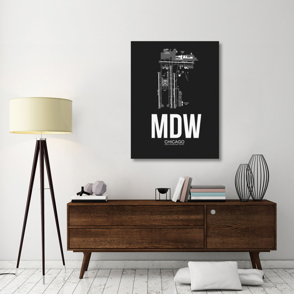 "MDW Chicago Airport Black" Fine Art Print