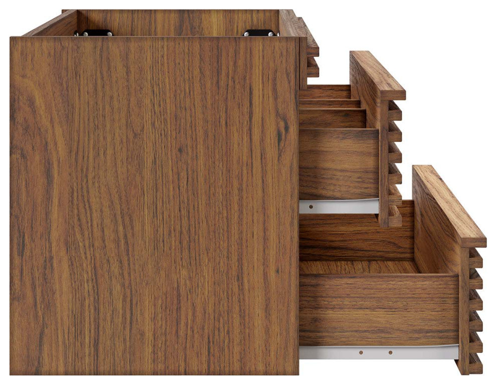Render 30" Wall-Mount Bathroom Vanity, Walnut