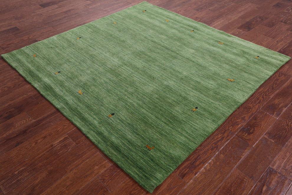 6' Square Persian Gabbeh Handmade Wool Rug - Q15078