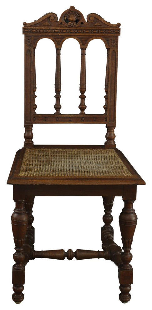 Consigned Ornate Chestnut Dining Chair - Renaissance Style