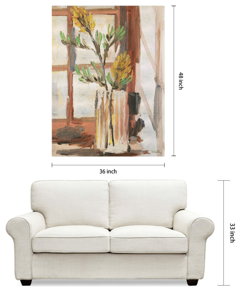 Timeless Serenity II" Gold Metallic Shagreen Wrapped Canvas Wall Art 48"x36"